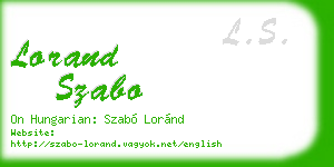 lorand szabo business card