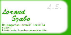 lorand szabo business card